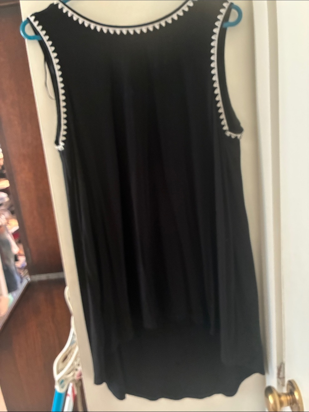 Vince Camuto Black Sleeveless Tunic or Shift Dress with White Trim